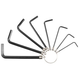 Juego de llaves hexagonales tipo "L", métricas, 13 piezas en rack Foy