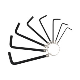 Juego de llaves hexagonales tipo "L", métricas, 13 piezas en rack Foy