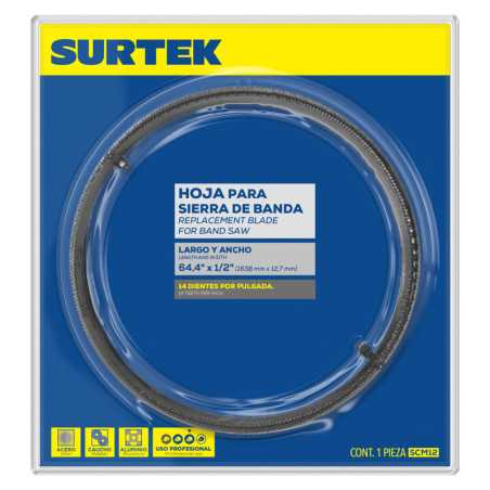 SCM12 Hojas para sierra cinta para metales 4 dpp, 12" Surtek