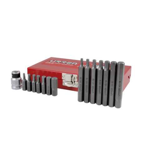 J2415 Juego de puntas hexagonales hexágono de 3/8" en pulgadas con adaptador 15 piezas Urrea