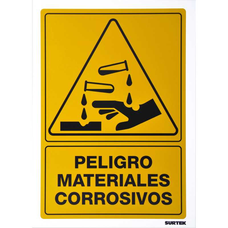 SES29 Señal "Peligro materiales corrosivos" Surtek