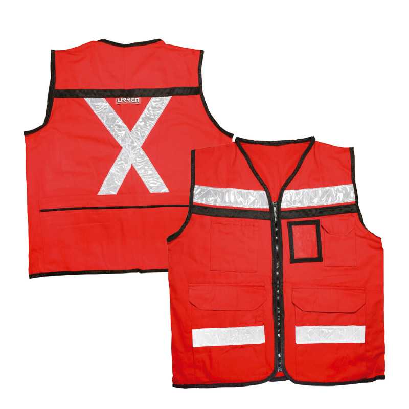 USCH12 Chaleco de seguridad tipo supervisor cerrado con reflejante rojo G Urrea USCH12 Chaleco de seguridad tipo supervisor cerrado con reflejante rojo G Urrea