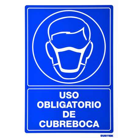 SES22 Señal "Uso obligatorio de cubre bocas" Surtek