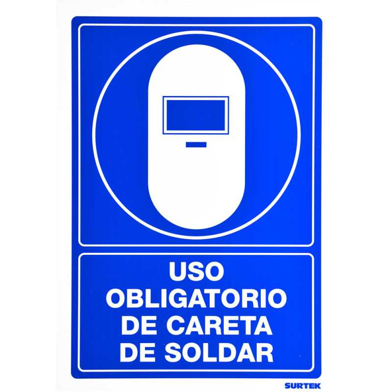 SES17 Señal "Uso obligatorio de careta de soldar" Surtek