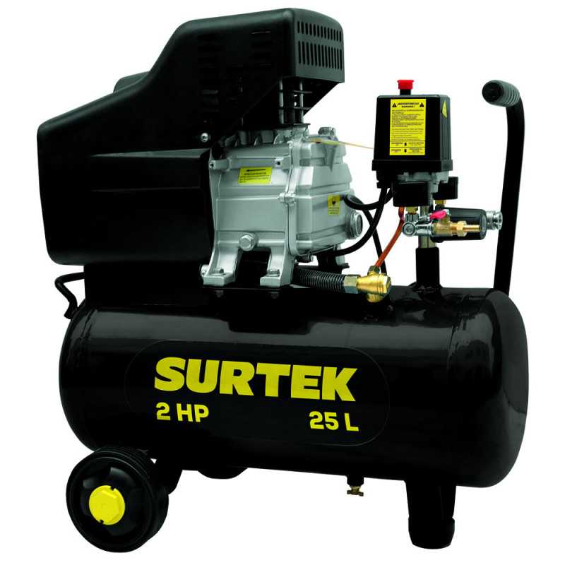 COMP425B Compresor de aire eléctrico lubricado 25 Lt 2 HP 127 V Surtek