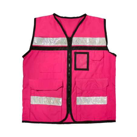 USCH81 Chaleco de seguridad tipo supervisor cerrado con reflejante rosa CH Urrea