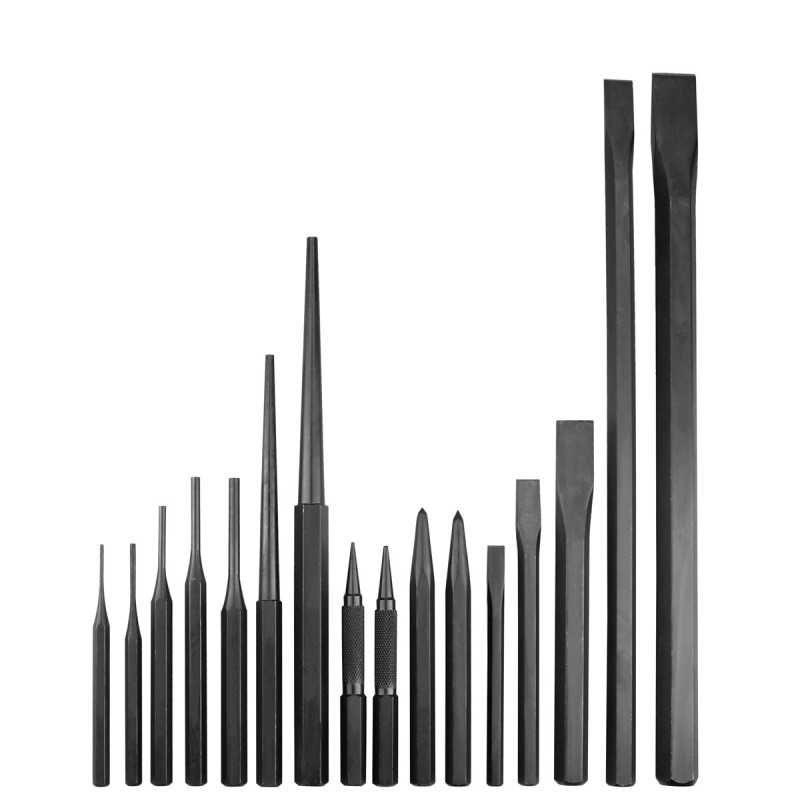 NO.7 Juego de puntos punzones cinceles y botadores 16 piezas Urrea