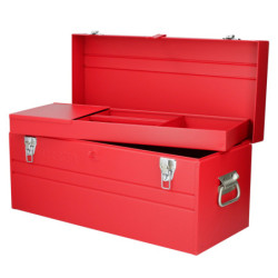 D8 Caja portaherramientas metálica color rojo 23" x 10" x 11" Urrea