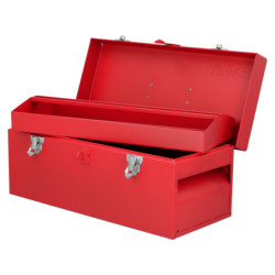 D4 Caja portaherramientas metálica color rojo 17" x 7" x 7" Urrea