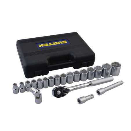 F5800BM Juego de dados y accesorios cuadro de 1/2" métrico 20 piezas Surtek