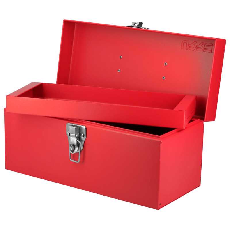 D2 Caja portaherramientas metálica color rojo 14" x 6" x 6" Urrea