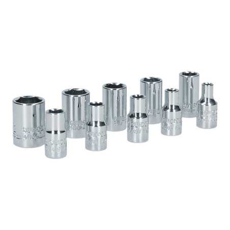 S05S Juego de dados cuadro de 1/4" 6 puntas en pulgadas 10 piezas Surtek