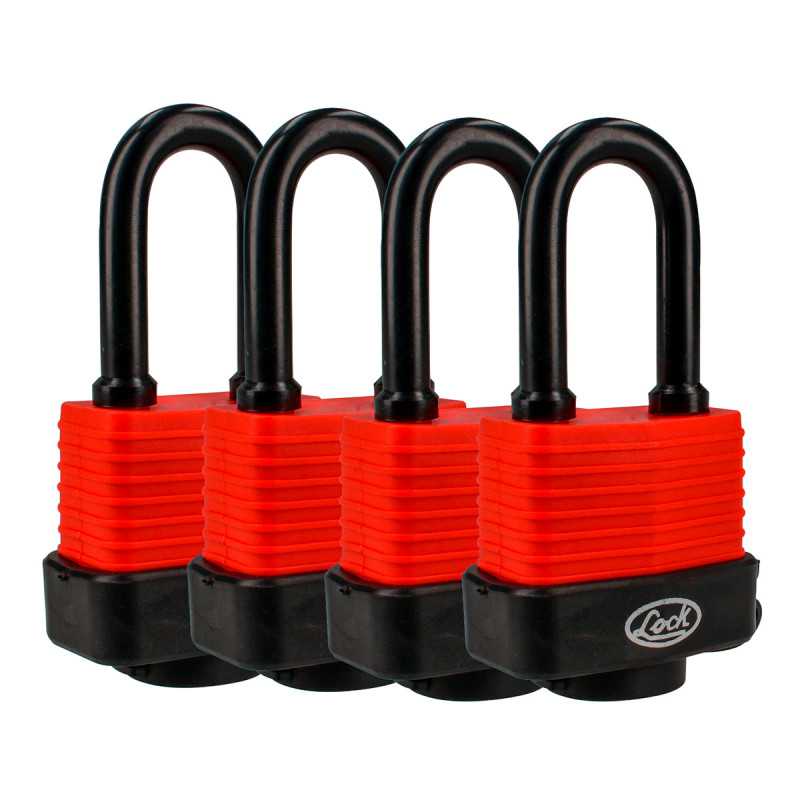 J4CIL Juego de candados impermeables largos 40 mm llave estándar 4 piezas Lock