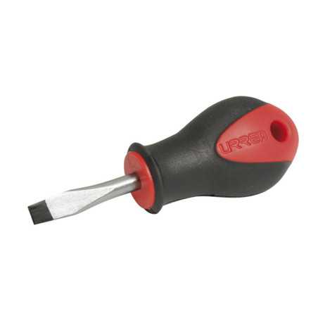 8652 Destornillador con mango bimaterial punta plana tipo trompo barra redonda 1/4" x 1-1/2" Urrea