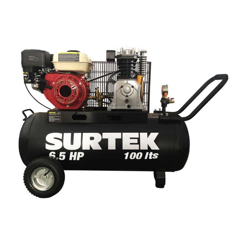 COMP7100 Compresor de aire eléctrico a gasolina 100 Lt 6.5 HP Surtek