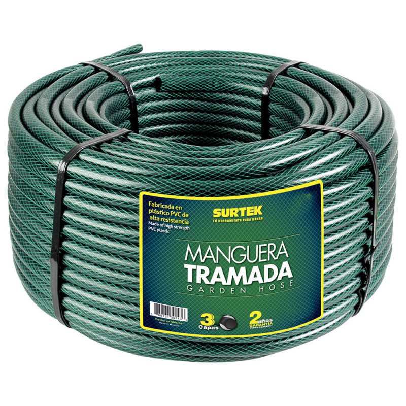 M34T100 Manguera para jardín tramada en rollo verde 3/4" 100 m Surtek