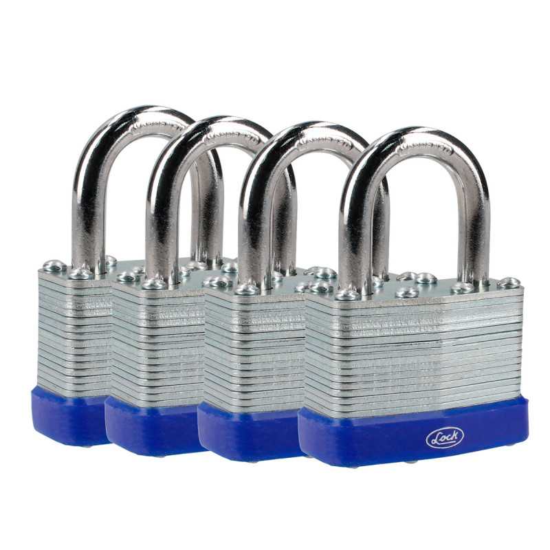 J4CLA Juego de candados laminados 40 mm llave estándar 4 piezas Lock