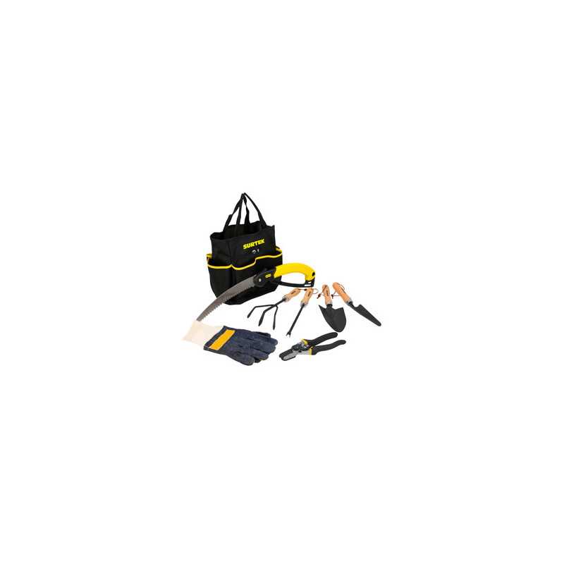 JJ8 Juego combinado de herramienta para jardinería con bolsa 8 piezas Surtek JJ8 Juego combinado de herramienta para jardinería con bolsa 8 piezas Surtek