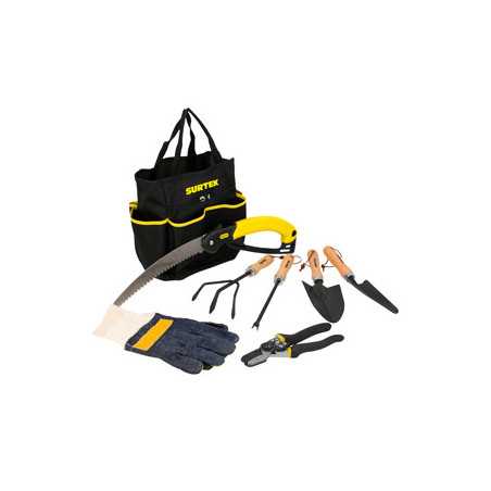 JJ8 Juego combinado de herramienta para jardinería con bolsa 8 piezas Surtek