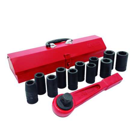 750013MLH Juego de dados largos y accesorios de impacto métricos cuadro de 3/4" 13 piezas Urrea