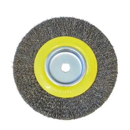 C539 Carda copa ondulada alambre delgado para esmeril 6" x 3/4" eje 1/2" Surtek