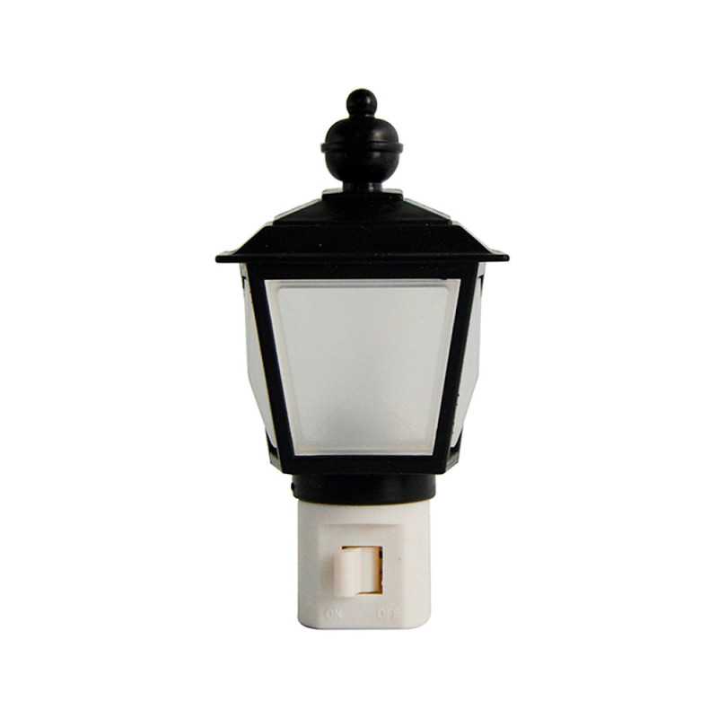 LUN09 Lámpara decorativa de noche farol negro 127 V Foy