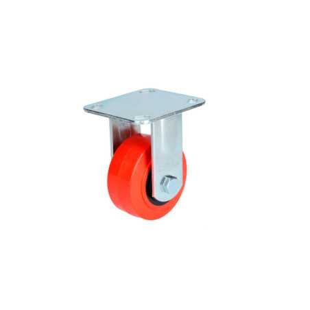 RR10F Rodaja de poliuretano rojo fija 4" Surtek