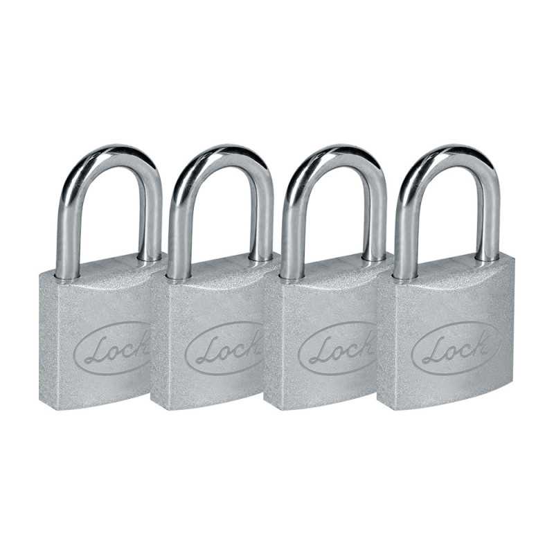 J4CL Juego de candados de acero largos 38 mm llave estándar 4 piezas Lock