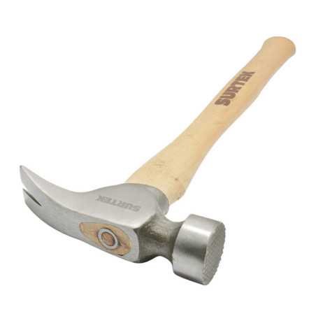 425CF Martillo de uña tipo california recto cabeza fresada con mango de madera de 16" 25 oz Surtek