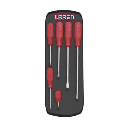 9600BR Juego de destornilladores con mango rojo combinados 6 piezas Urrea