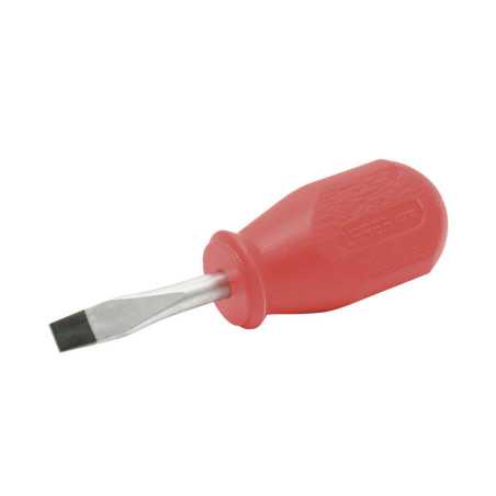 9652R Destornillador con mango rojo punta plana tipo trompo barra redonda 1/4" x 1-1/2" Urrea