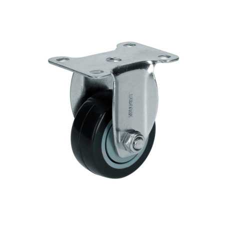 RG7F Rodaja de poliuretano negro fija 3" Surtek