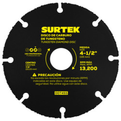 123333 Disco abrasivo tipo 1 para metal 7" x 1/8" Surtek