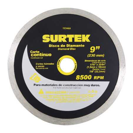 123469 Disco de diamante continuo 9" Surtek