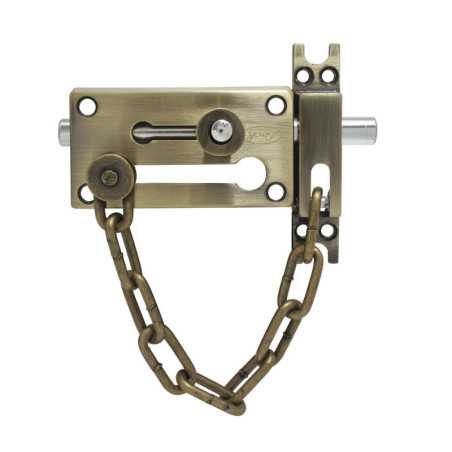 L048LAB Pasador de sobreponer de cadena latón antiguo Lock