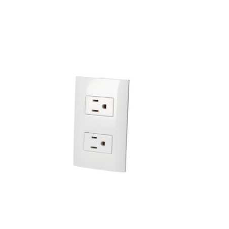 P427B Placa 1 contacto dúplex 1/3 línea Americana color blanco Surtek