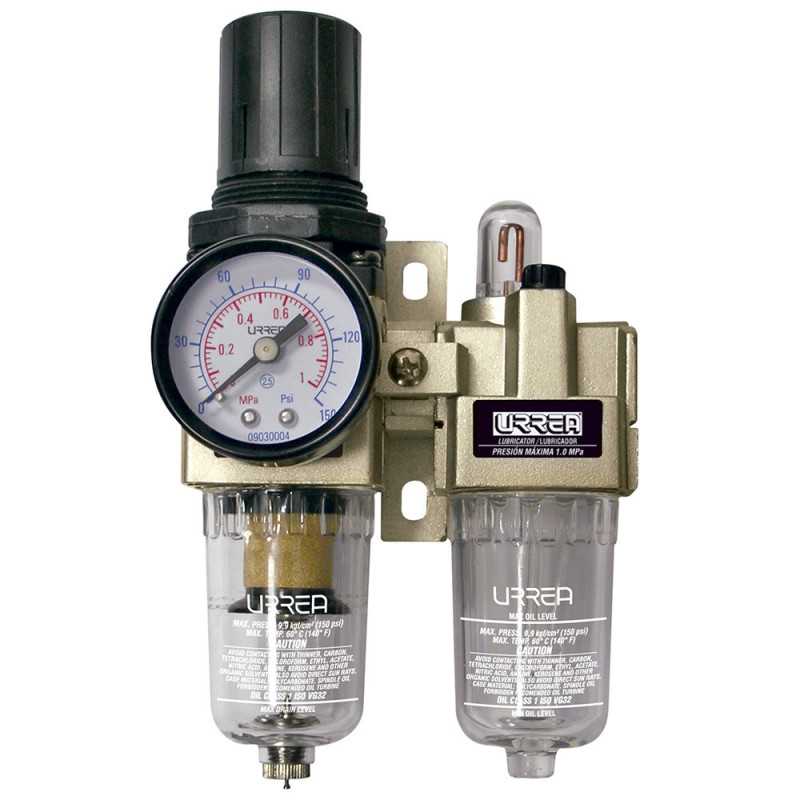 UPWL4 Filtro regulador y lubricador de aire 1/2" NPT Urrea UPWL4 Filtro regulador y lubricador de aire 1/2" NPT Urrea