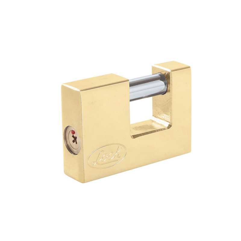 L22C80TLBB Candado de acero para cortina metálica 80 mm latón brillante llave tetra Lock