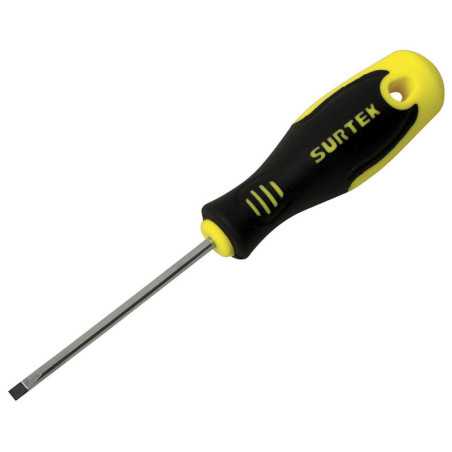 D222 Destornillador con mango bimaterial punta cabinet 1/8" x 2-1/2" Surtek
