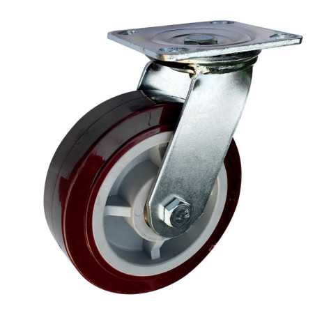 RPU10G Rodaja de poliuretano marrón giratoria 4" Surtek