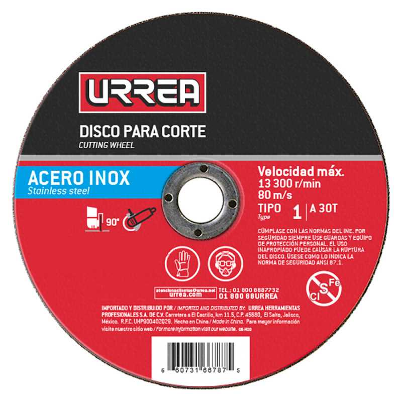 AMSD07 Disco abrasivo tipo 27 para acero inoxidable 7" x 5/32" Urrea