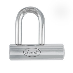 L22C70TCSB Candado de acero para cortina metálica 70 mm cromo satinado llave tetra Lock