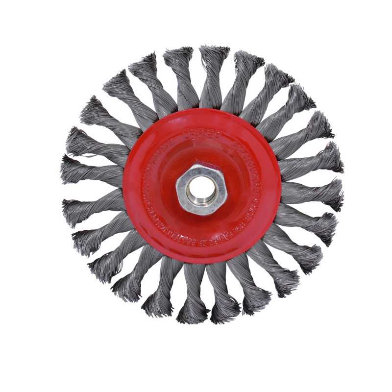 C824 Carda circular trenzada alambre fino 4" x 0.35 mm con rosca 5/8" Urrea C824 Carda circular trenzada alambre fino 4" x 0.35 mm con rosca 5/8" Urrea