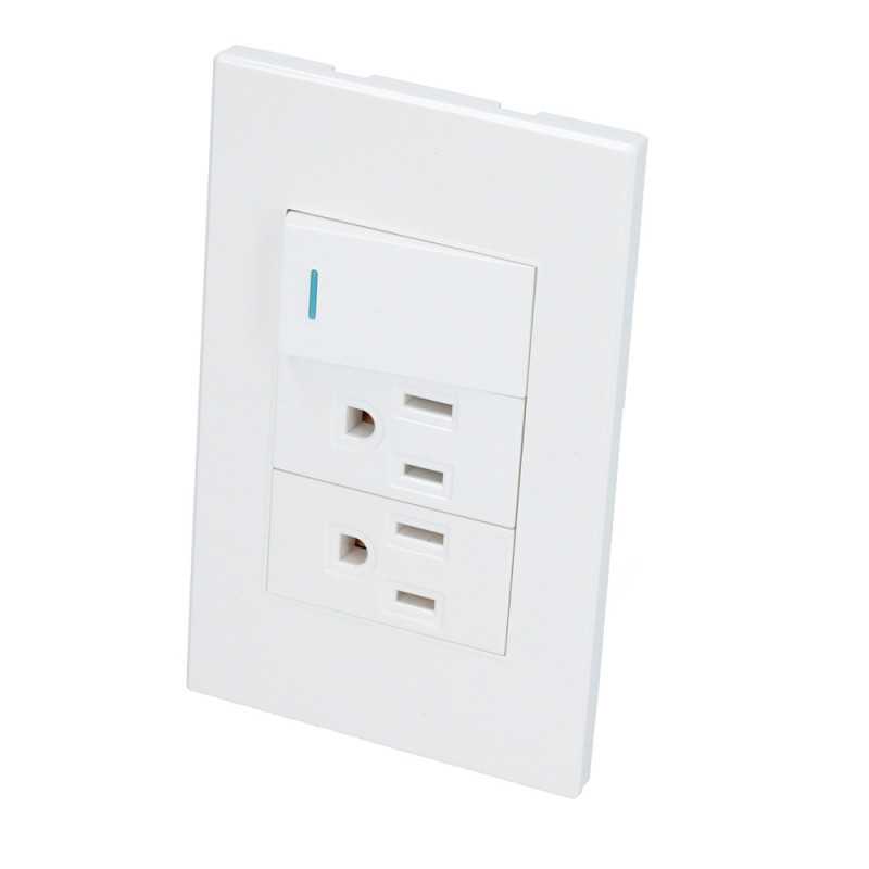 P625B Placa 1 Interruptor 2 contactos 1/3 línea Premium color blanco Surtek