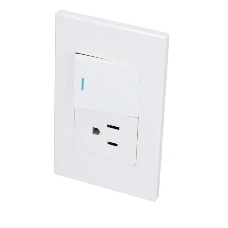 P624B Placa 1 Interruptor 1 contacto 1/2 línea Premium color blanco Surtek