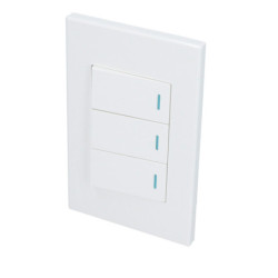 P626B Placa 2 Interruptor 1 contacto 1/3 línea Premium color blanco Surtek