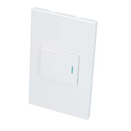 P620B Placa 1 Interruptor 1/2 línea Premium color blanco Surtek