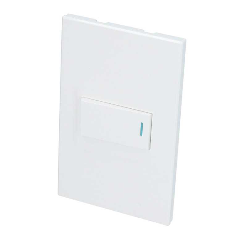 P619B Placa 1 Interruptor 1/3 línea Premium color blanco Surtek