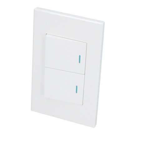 P622B Placa 2 Interruptor 1/2 línea Premium color blanco Surtek
