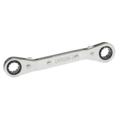 1181 Llave de estrías pulido espejo acodada de matraca en pulgadas 12 puntas 1/4" x 5/16" Urrea